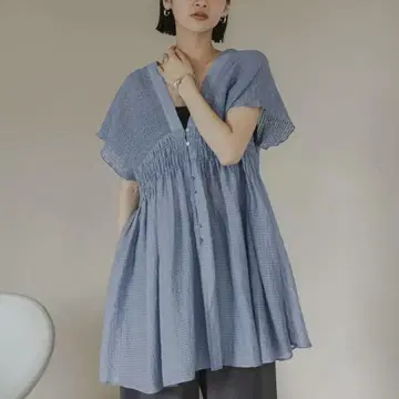 LOWRYS FARM 셔링 튜닉 프렌치 슬리브