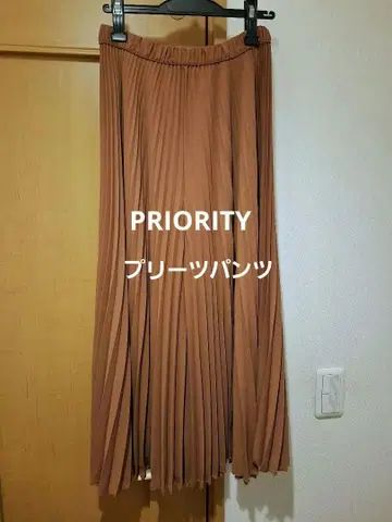 PRIORITY 플리츠 팬츠 프리빵 모카