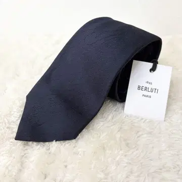 미사용 새상품 [BERLUTI] 클래식 스크리트 넥타이 블루 실크