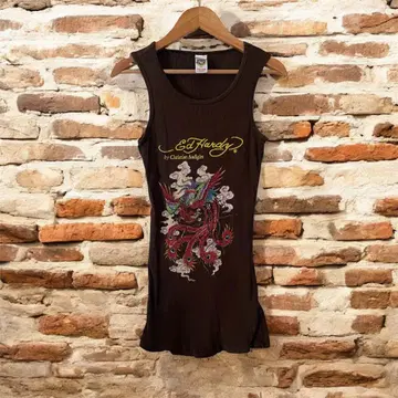 Ed Hardy 에드하디 그런지 Y2K 롱 탱크탑 USA제