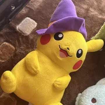 피카츄 봉제 인형 보라색 모자 포함
