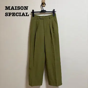 MAISON SPECIAL 2턱 와이드 스트레이트 팬츠