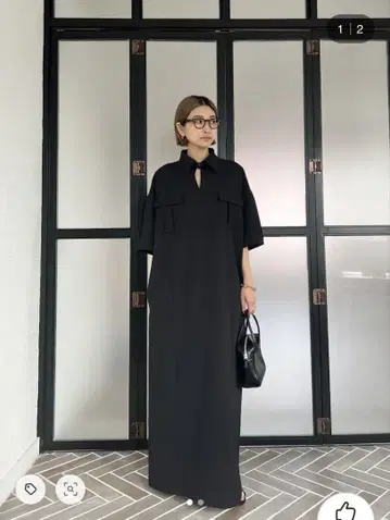 RIM.ARK (림아크) Neck design box dress