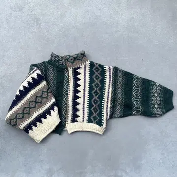 [ 77circa ] 집업 아가일 무늬 니트