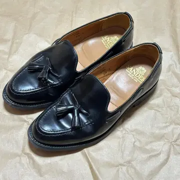 SANDERS 로퍼 UK7 BLK 가죽 2148B