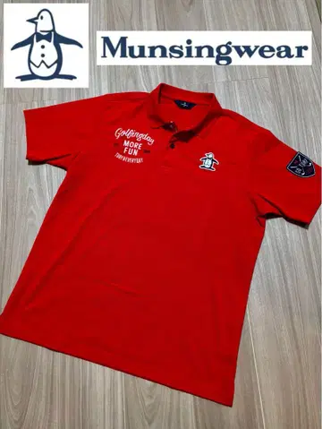 Munsingwear 빨간색 피케 셔츠 LL 사이즈