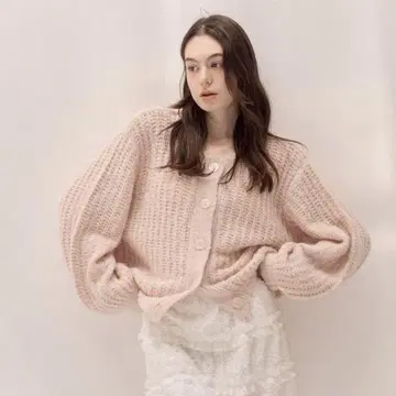 muguet shell button loose knit cardigan