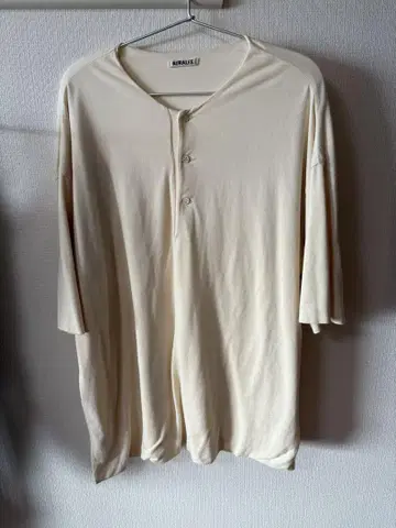 auralee SUPER SOFT PIQUE HENRY NECK L