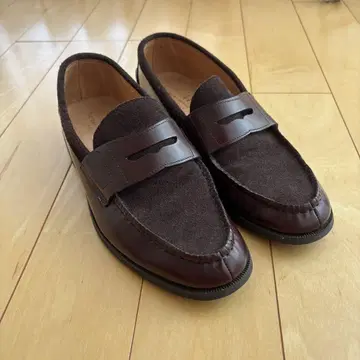 41 EDIFICE 브라운 스웨이드 가죽 로퍼 26.5cm