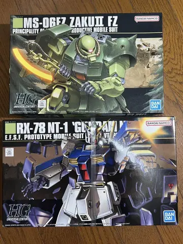 HGUC 건담 NT-1 & HGUC MS-06Fz 자쿠 II