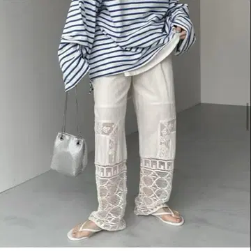wee9s vintage like 레이스 팬츠 빈티지 라이 팬츠