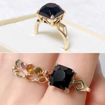 agete 블랙 칼세도니 K10 11호 반지