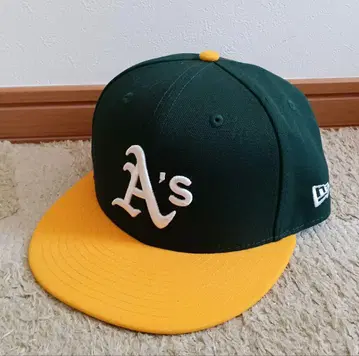 A's 59FIFTY 캡 그린/옐로우 컬러 7