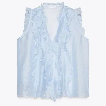 ZARA 프릴 장식 플루이드 탑