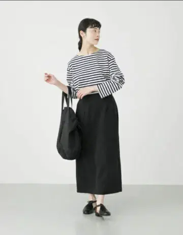 카구레 린넨 레이온 스트레이트 스커트