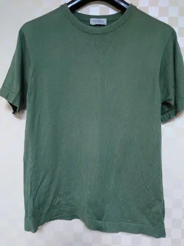 JOHN SMEDLEY 올리브 그린 티셔츠 남성용 M