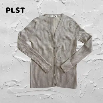 플라스테 니트 가디건 긴팔 가디건 레이온 혼방