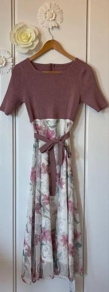 toccocloset 플라워 프린트 도킹 원피스 핑크 M