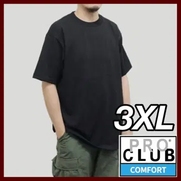 미사용 새상품 프로 클럽 5.8oz 컴포트 무지 반팔 티셔츠 블랙 3XL