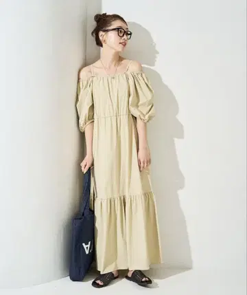 2WAY 오프숄더 티어드 원피스