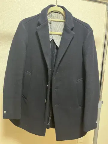 울 네이비 피코트 싱글 브레스트