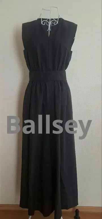 Ballsey 린넨 코튼 허리 개더 올인원 멜빵바지