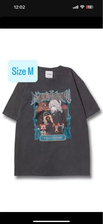 M 사이즈 Vaultroom TORORO TEE 고양이무기 토로로 차콜