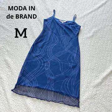 MODA 시어 캐미 원피스 파랑 프릴 새틴 안감 부착