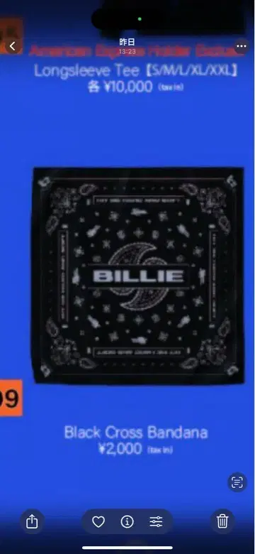 BILLIE EILISH 반다나 블랙 빌리 아이리쉬