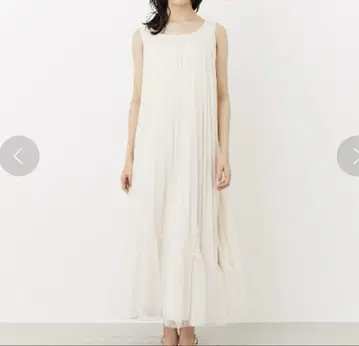 택 포함 새상품 rienda 하프 시어 플리츠 맥시 원피스