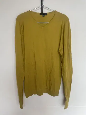 JOHN SMEDLEY V넥 스웨터 S 머스타드