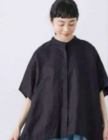 카구레 린넨 스퀘어 케이프 셔츠