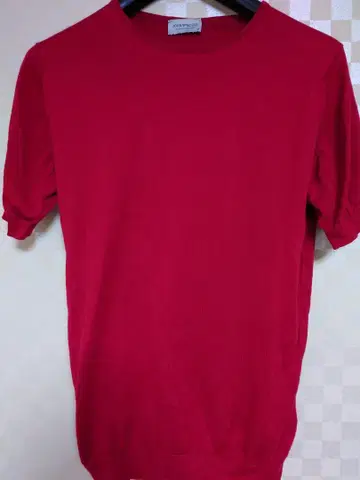 JOHN SMEDLEY 반팔 니트 빨간색 남성용 M