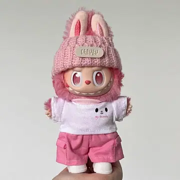 [가을 한정판] 라부부 labubu 캐주얼 옷 갈아입기 의류 핑크 4세트