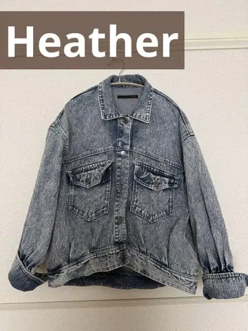 [ Heather ] 케미컬 워시 데님 자켓