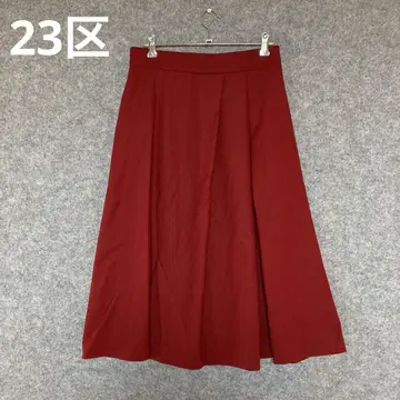 23구 빨간색 플레어 스커트 무릎 기장