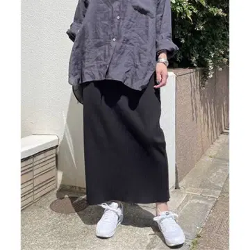 리브 컷 타이트 스커트