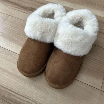 지유 무스탕 터치 슬리퍼 어그 부츠 브라운 S 사이즈