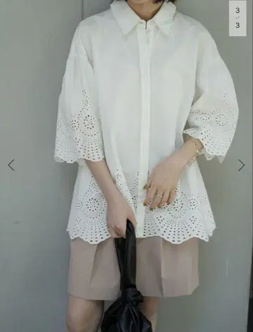 SLOBE IENA 컷워크 칼라 블라우스