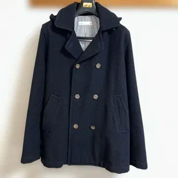 assiette 네이비 더블 브레스트 피코트 46