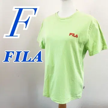 FILA 그린 반팔 티셔츠 미들 사이즈 캐주얼 코디 프린트