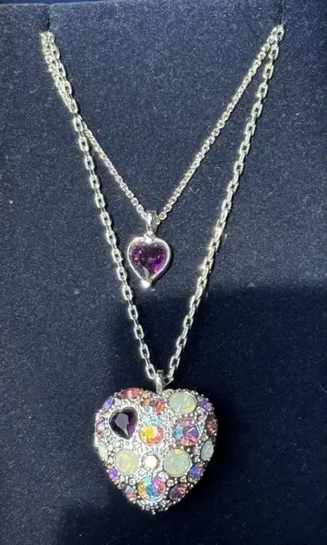 Swarovski 목걸이 하트 SILVER 컬러 스톤 탑 884642