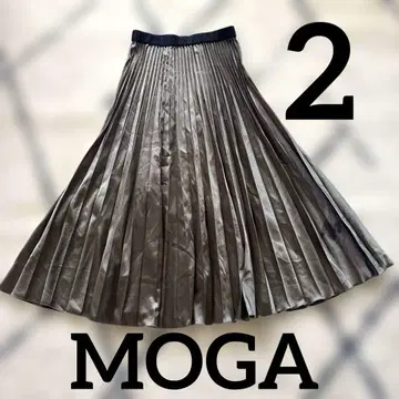 MOGA 카키 플리츠 스커트 허리밴딩 사이즈 2