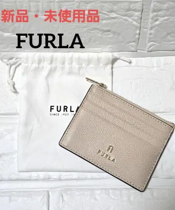 [미사용품] FURLA 카드 케이스 베이지, 보관 주머니 포함