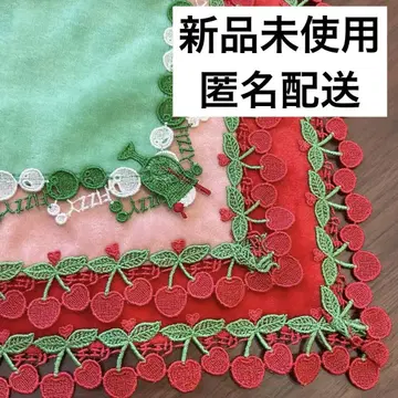 치카자와 레이스 손수건 크림 소다 체리 3매 세트