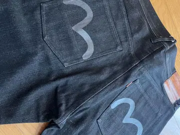 EVISU 2000 블랙 데님 블랙 갈매기 청바지