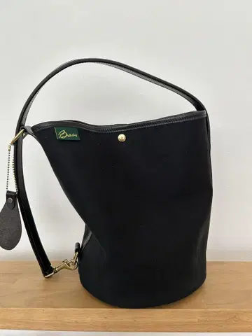 블랙 캔버스 가죽 토트백