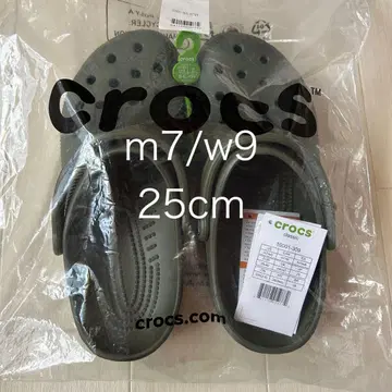 [미사용 새상품] Crocs 클래식 크로그 아미그린 25cm