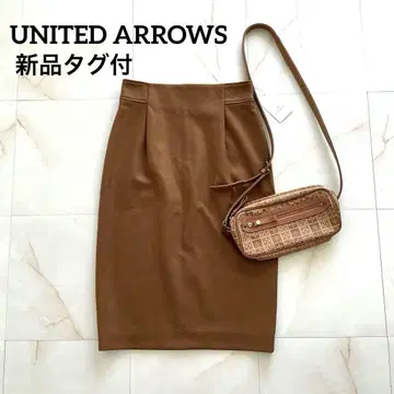 UNITED ARROWS 울 혼방 타이트 스커트 38 브라운