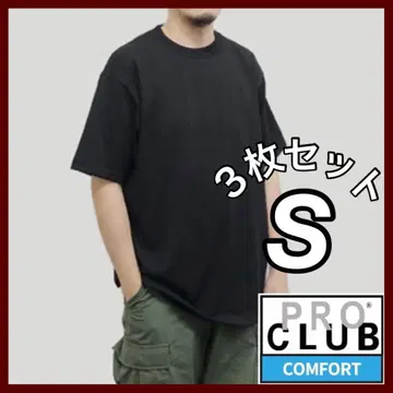 미사용 새상품 프로클럽 5.8oz 컴포트 무지 반팔 티셔츠 블랙 3장 S